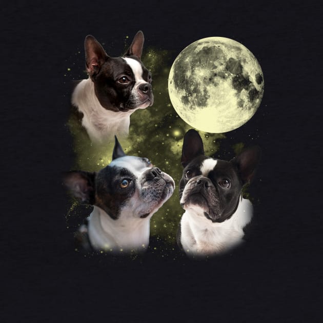 Boston Terriers The Moon Classic Dog Breed by Kevin Jones Art